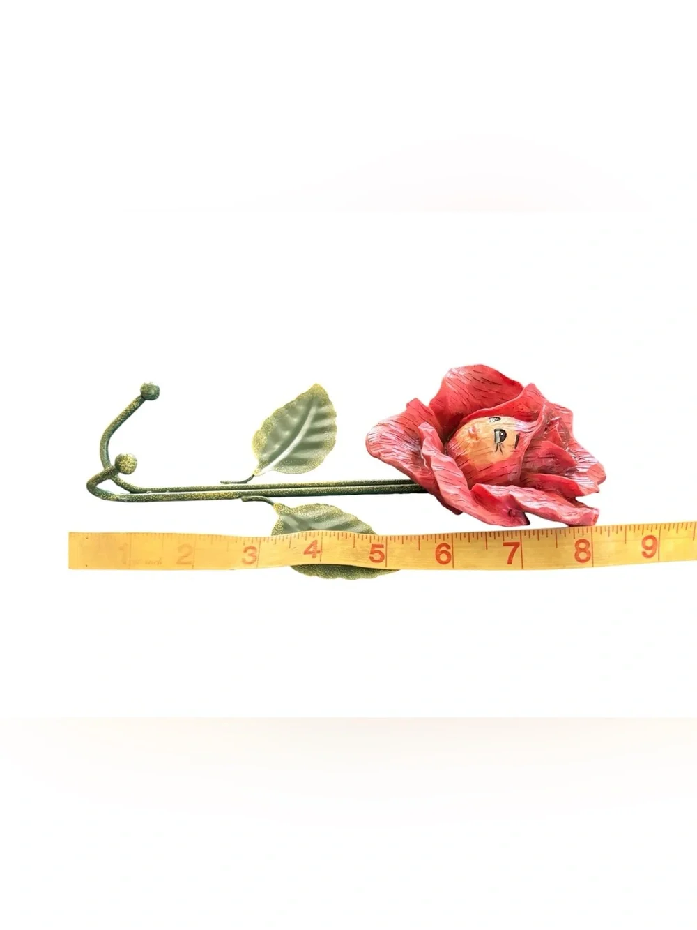 Anthropomorphic Flower Bashful Face Metal Kitchen Bath Double Hook Robe Coat